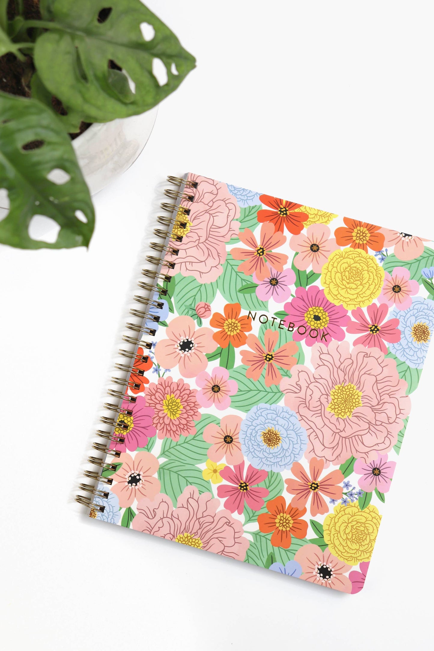 Summer Floral Spiral Notebook Lined Paper Notebook - Linden Paper Co