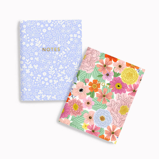 Blue Mini Floral + Summer Floral Pocket Notebook Set - Linden Paper Co