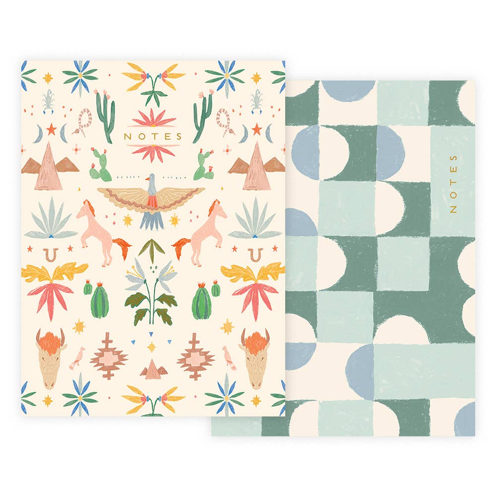 Western Toile Lined Notebook Set - Seedlings