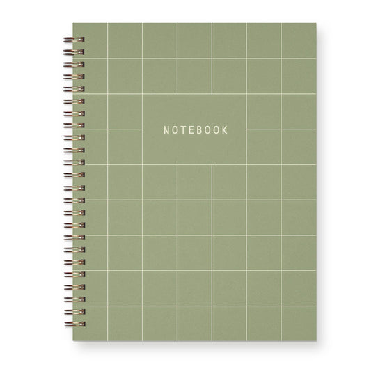 Aloe Green Grid Daily Journal Lined Notebook - Ruff House Print Shop