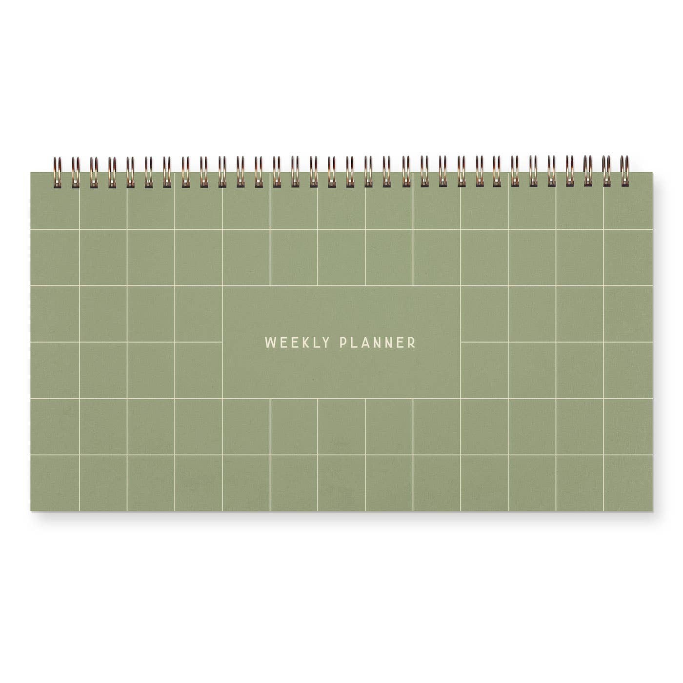 Aloe Green Grid Weekly Planner Notebook - Planner Book - Weekly Scheduler - Ruff House Print Shop