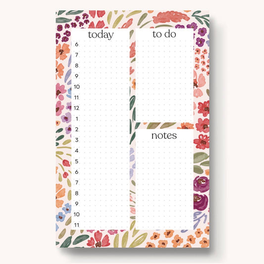 Countryside Blooms Daily Planner Notepad - Noting Pad Note Pads - Elyse Breanne Design