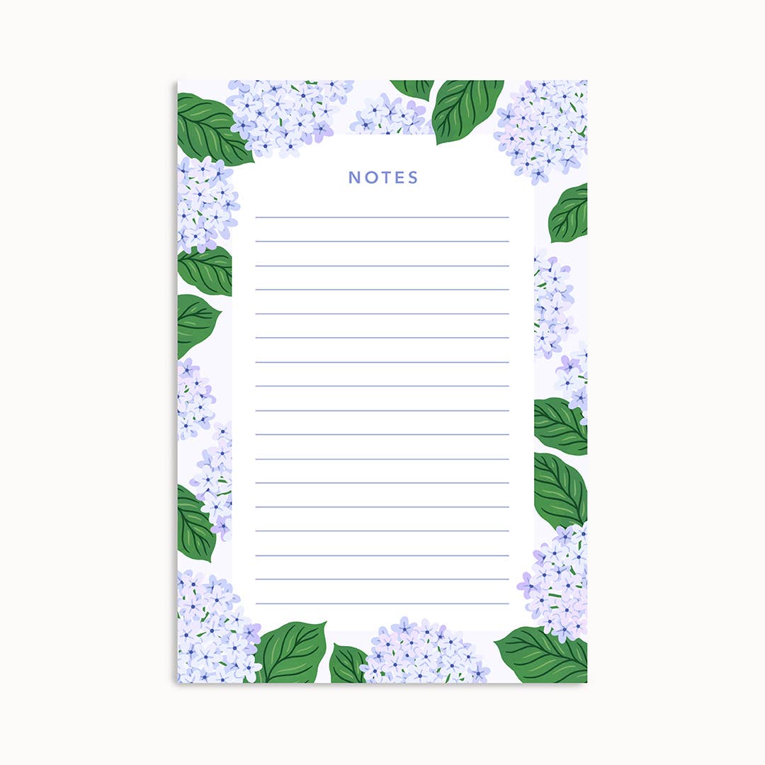 Hydrangea Flowers Memo Notepad - Linden Paper Co.