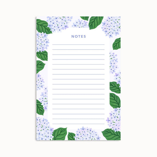 Hydrangea Flowers Memo Notepad - Linden Paper Co.