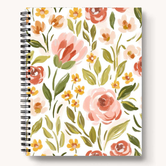 Spring Garden Daily Journal Lined Notebook - Spiral Notebooks - Elyse Breanne Design