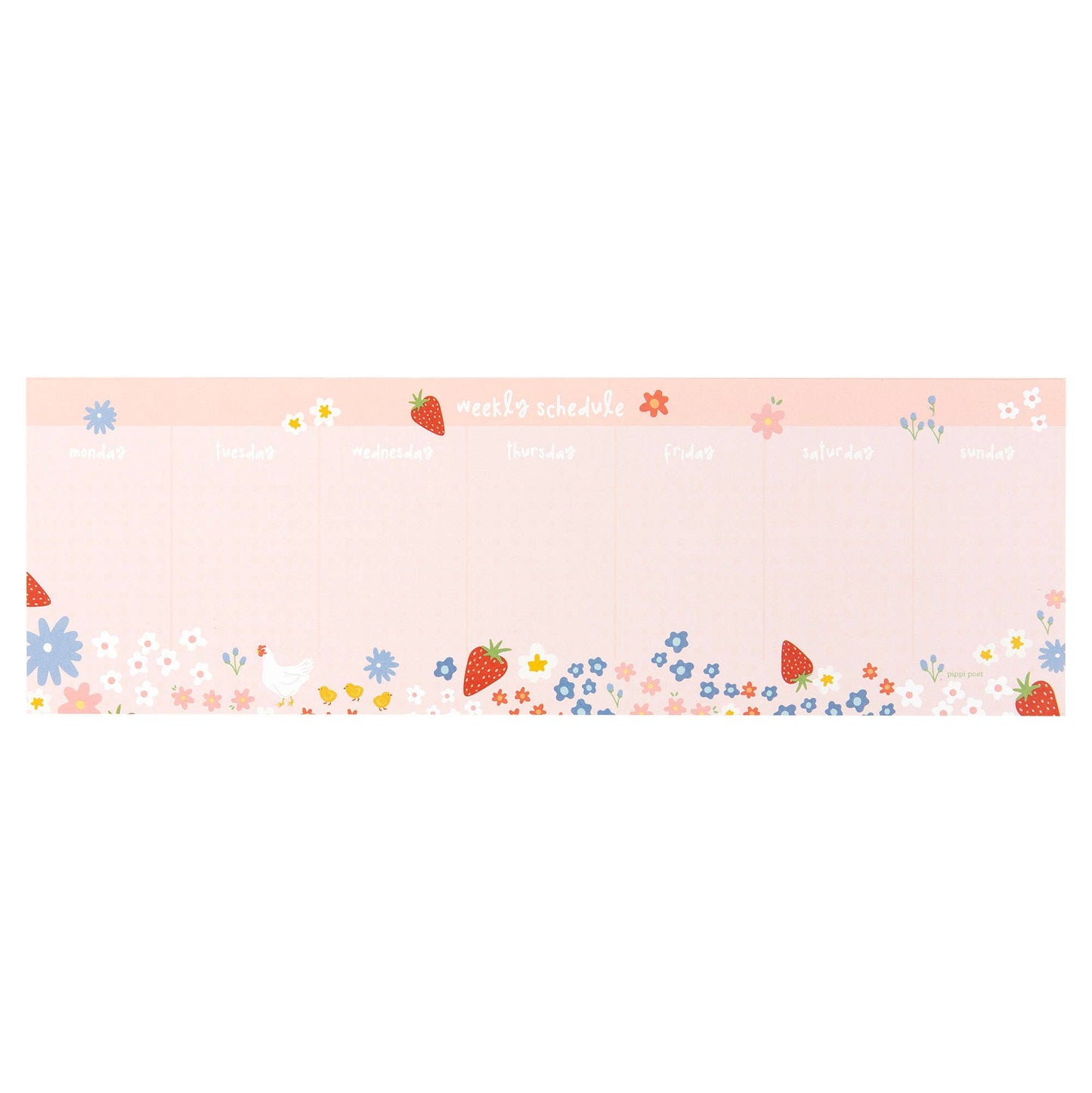 Strawberry Weekly Notepad - Weekly Scheduler - Pippi Post