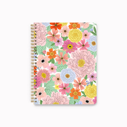 Summer Floral Spiral Notebook Lined Paper Notebook - Linden Paper Co