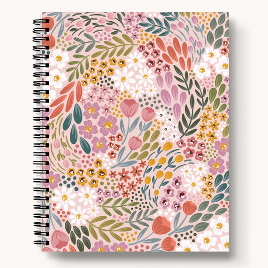 Summer Meadows Daily Journal Lined Notebook - Spiral Notebooks - Elyse Breanne Design