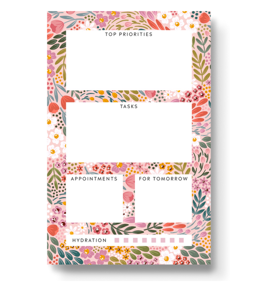 Summer Meadows Daily Planner Notepad - Noting Pad Note Pads - Elyse Breanne Design