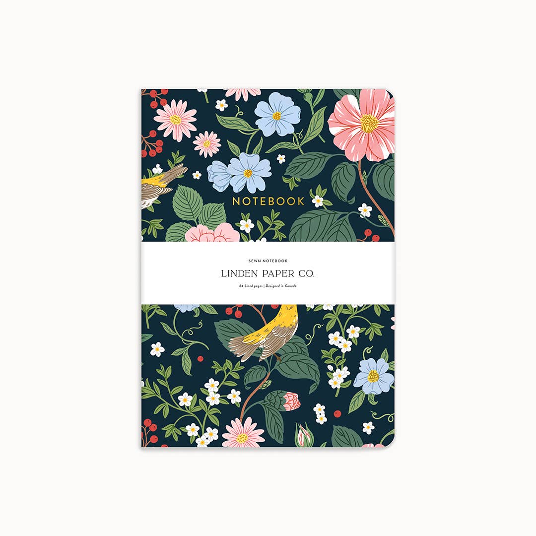 Warbler Floral Lined Notebook Pads - Linden Paper Co.