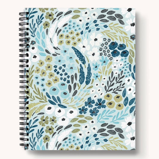 Waterfall Floral Daily Journal Lined Notebook - Spiral Notebooks - Elyse Breanne Design