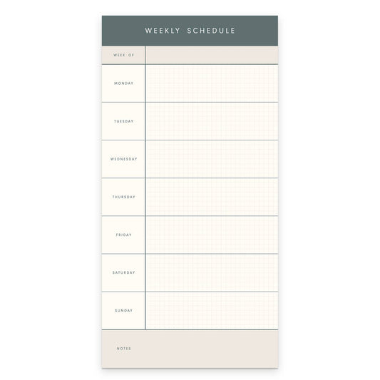 Weekly Schedule Notepad - Weekly Scheduler Noting Pad - Ruff House Print Shop